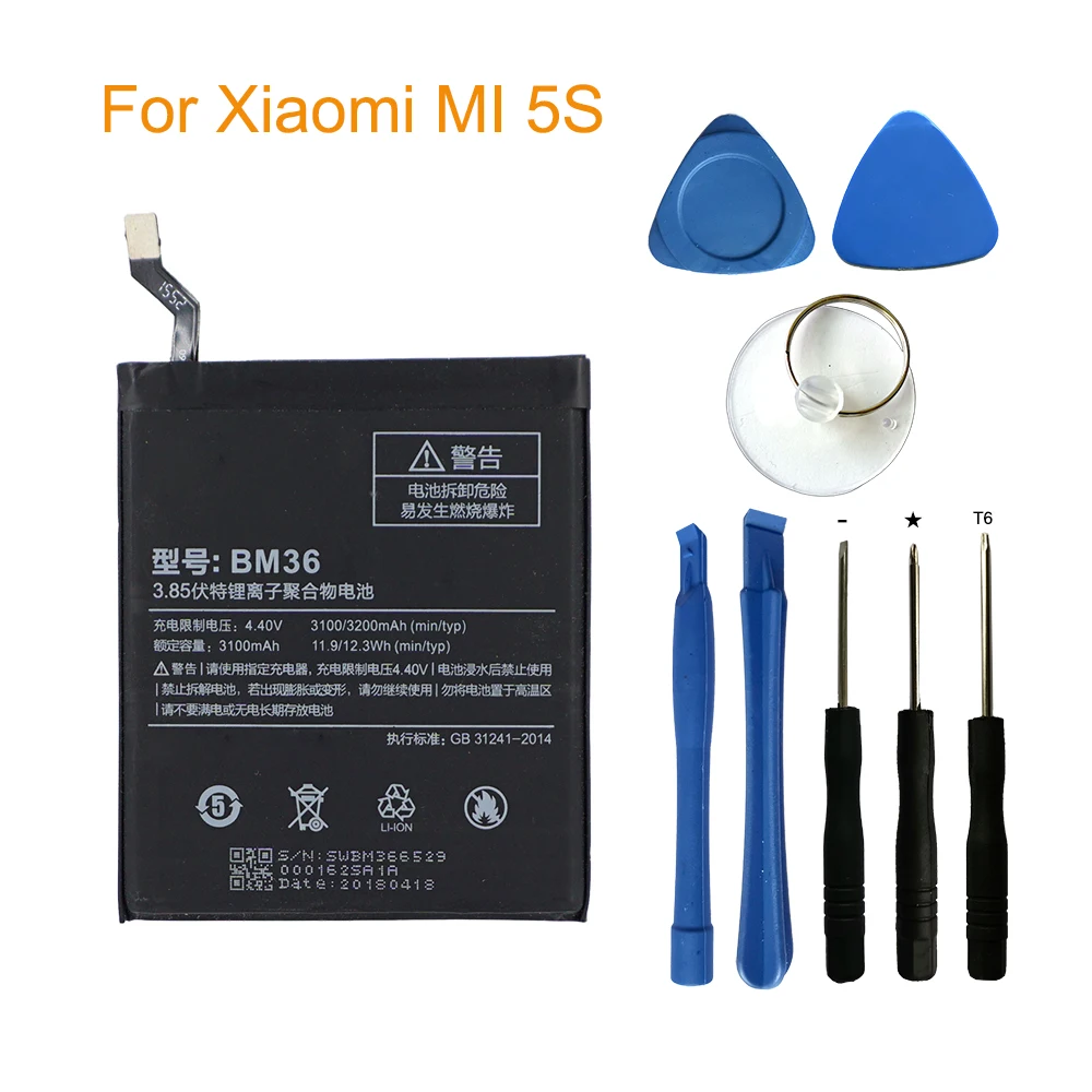 OHD Оригинальная батарея большой емкости BM36 для Xiaomi mi 5S запасная Bateria 2910mAh |