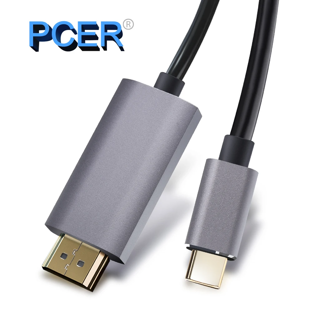 Кабель PCER USB C HDMI 4K Type Thunderbolt3 конвертер для MacBook Huawei Mate 30 адаптер|Кабели VGA| |