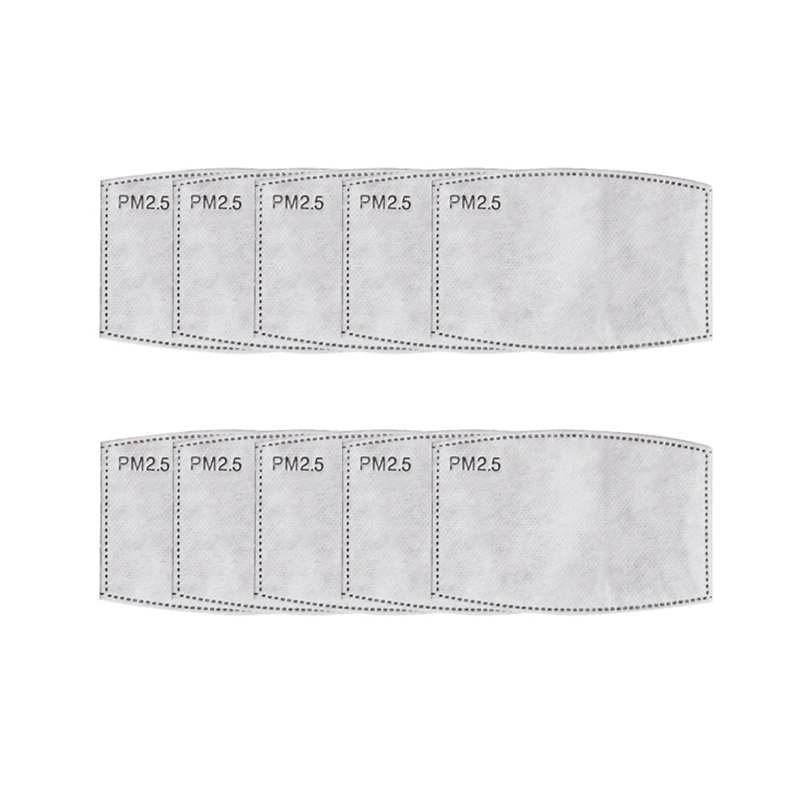 

10Pcs 5 Layer Mask Replacement Filter Paper for Mount Mask Anti-Dust PM2.5 Mask