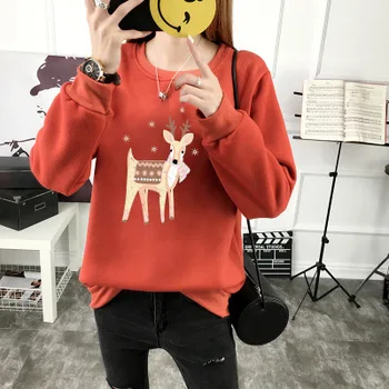 

2019 Women fashion color Fashion casual sweatershirts ladies autumn front pocket hoodies pullover tops Black