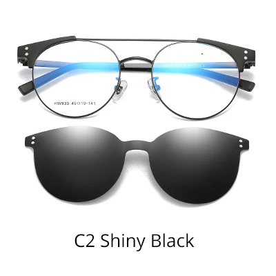 C2 Shiny Black Tony Stark, магнитные солнцезащитные очки, ультра-светильник, поляризационные, на застежке, солнцезащитные очки для женщин, магнитные очки, оправа для очков, без оправы, Z933 - Цвет оправы: C2 Shiny Black