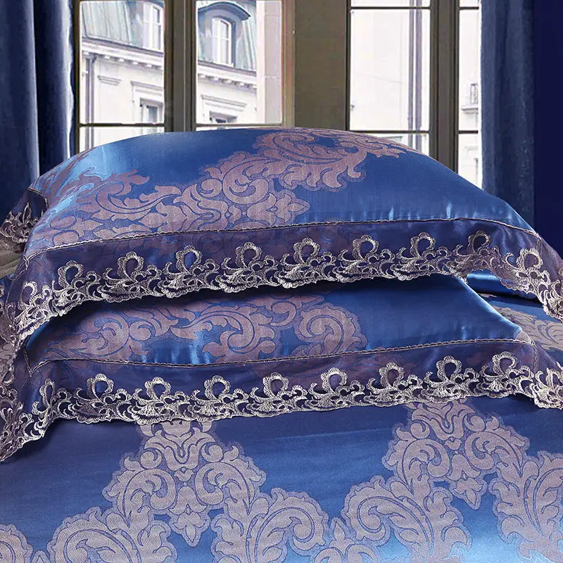 4 шт., Зеленый жаккардовый Шелковый комплект постельного белья, Королевский Король, роскошное сатиновое одеяло/одеяло, покрывало, постельное белье, Комплект постельного белья, домашний текстиль
