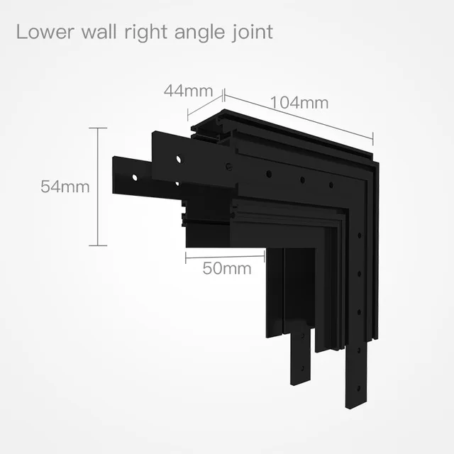 Креативный магнитный держатель лампы Алюминиевый 0,5 м 1 м потолочный встраиваемый подвесной светодиодный светильник с магнитным креплением - Испускаемый цвет: Wall corner Joint