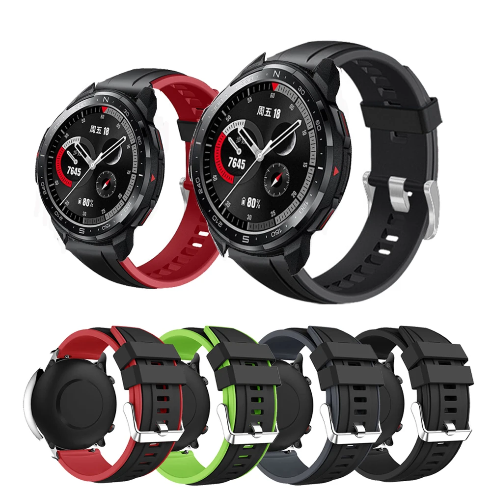 

22mm Sport Strap For Honor Watch GS Pro/GS 3 Silicone Belt Correa Bracelet For Honor Magic 2 46mm/Huawei GT 2 Pro/2E Accessories