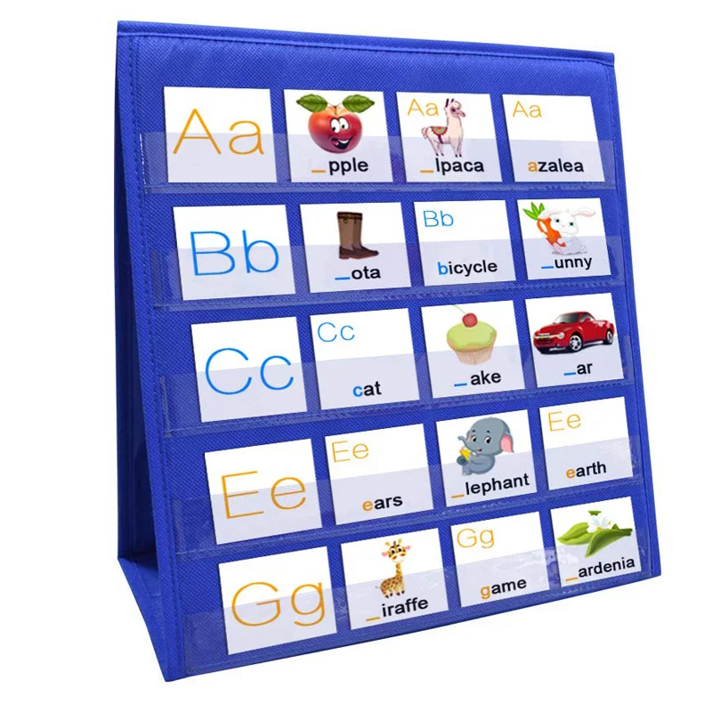  Desktop Pocket Chart Teaching Double-sided Self-standing Foladble for Classroom JLRJ88