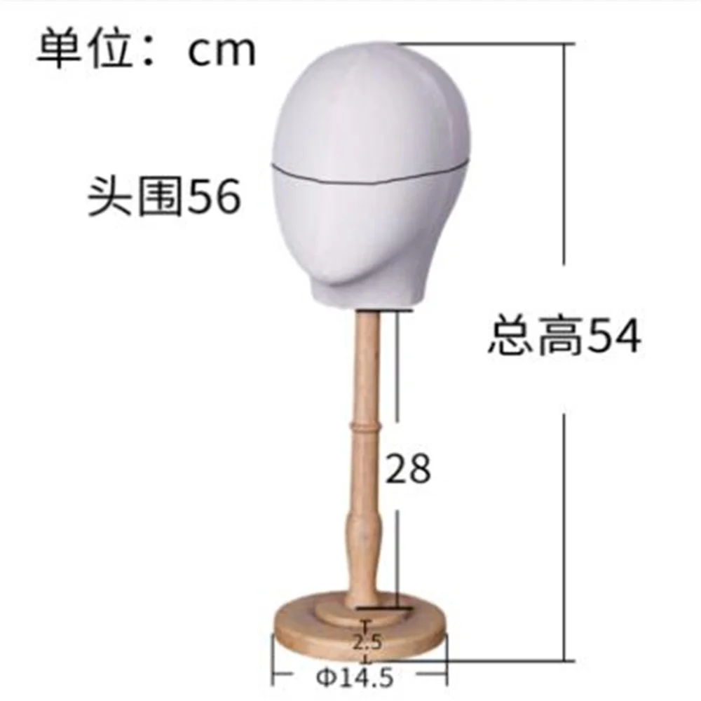 

Female Head Mannequin for Hat and Wig Display,Fake Headwear Rack,Earmuff Scarf, Wood Base Props, Women Model Doll Display,D519