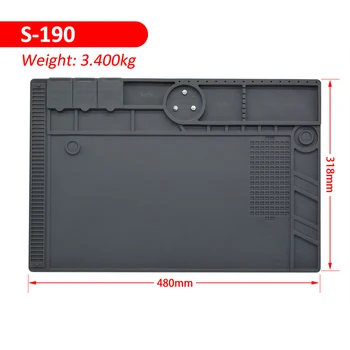 

ESD Heat Insulation Soldering Working Mat With Magnet Silicone Insulation Pad High Temperature Resistance Welding Working Mat