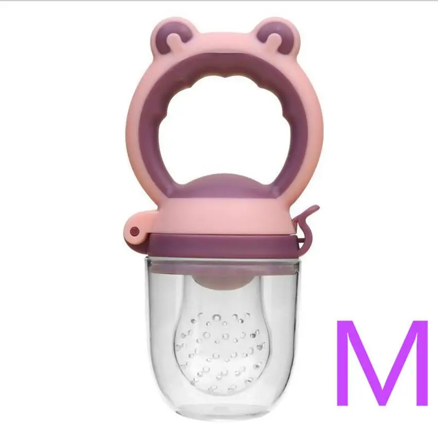Purple M Свежая фруктовая еда, Детская ниппельная кормушка, соска для бутылочки, соска для кормления детей, кормушка для фруктов - Цвет: Purple M