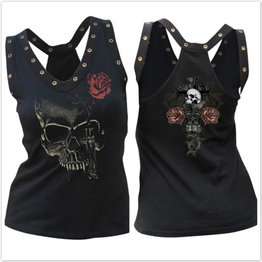 Skull Print Tank Top Image 4