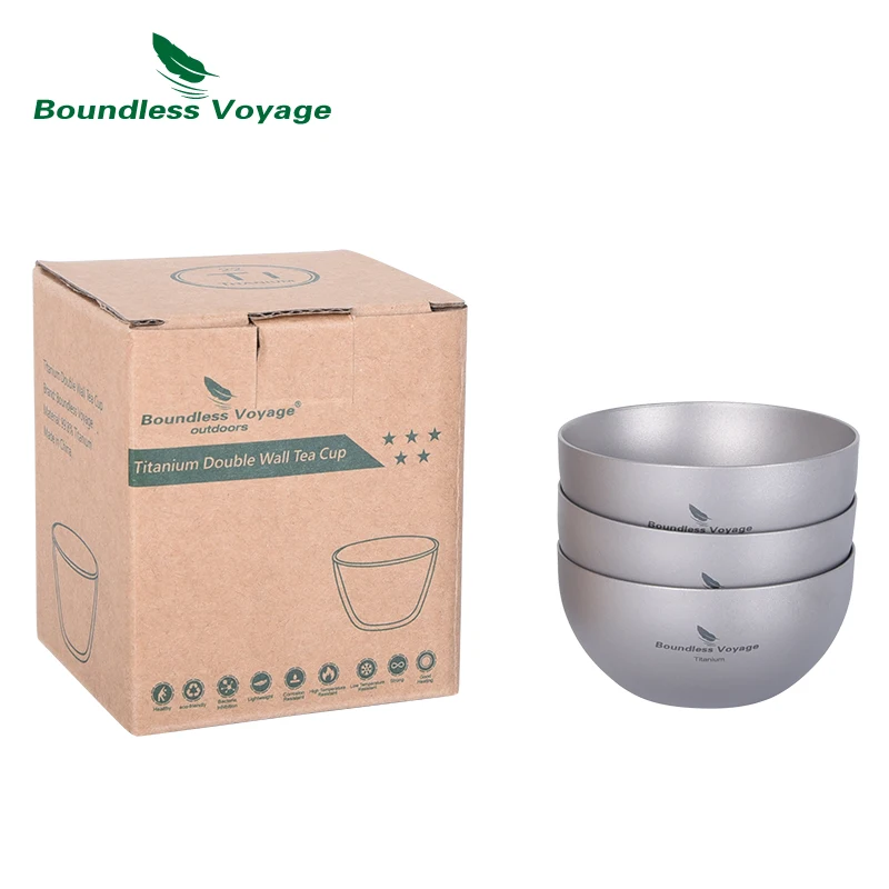 

Boundless Voyage Mini Titanium Tea Cup 30ml Double-walled Mug Small Wine Cup Lightweight Outdoor Travel Home Office Drinkware