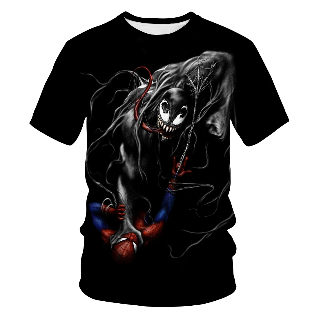 Venom vs Spider-Man tshirt Marvel fashion casual short-sleeved shirt Men/women fashion trend youth cool T-shirt Men