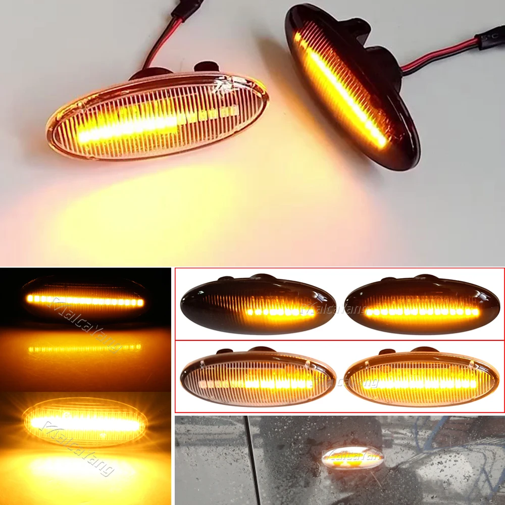 1pairDynamicTurnSignalSequentialLampSideMarkerLightForNissan