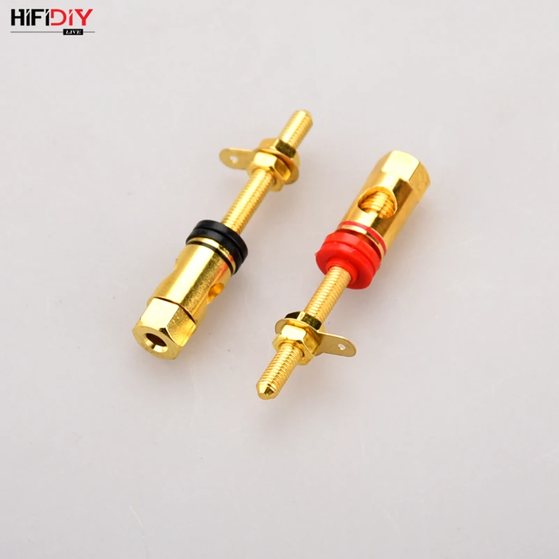 HIFIDIY LIVE 2pcs speaker DIY lengthen terminal connector binding post HIFI amplifier Pure cupper Gold-plated Banana socket | Электроника
