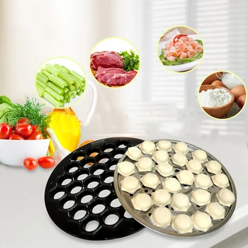 

Aluminum Alloy 37 Holes Fast DIY Cooking Pastry Manual Restaurant Dumpling Maker Mold Easy Operate Accessories Kitchen Utensil