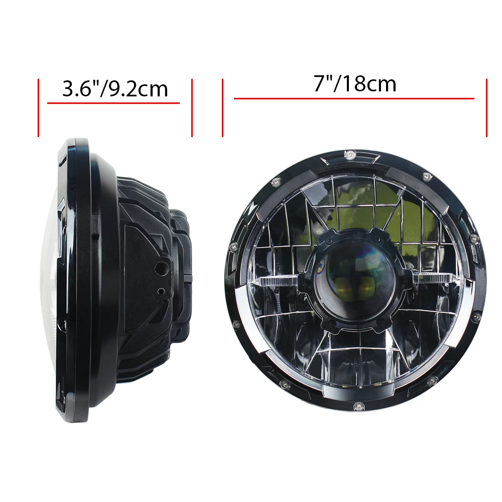 New Laser Light 7" 45W LED Round Headlight High low Beam DRL Laser Work Lights with Bracket for Jeep Wrangler JK TJ LJ lada niva