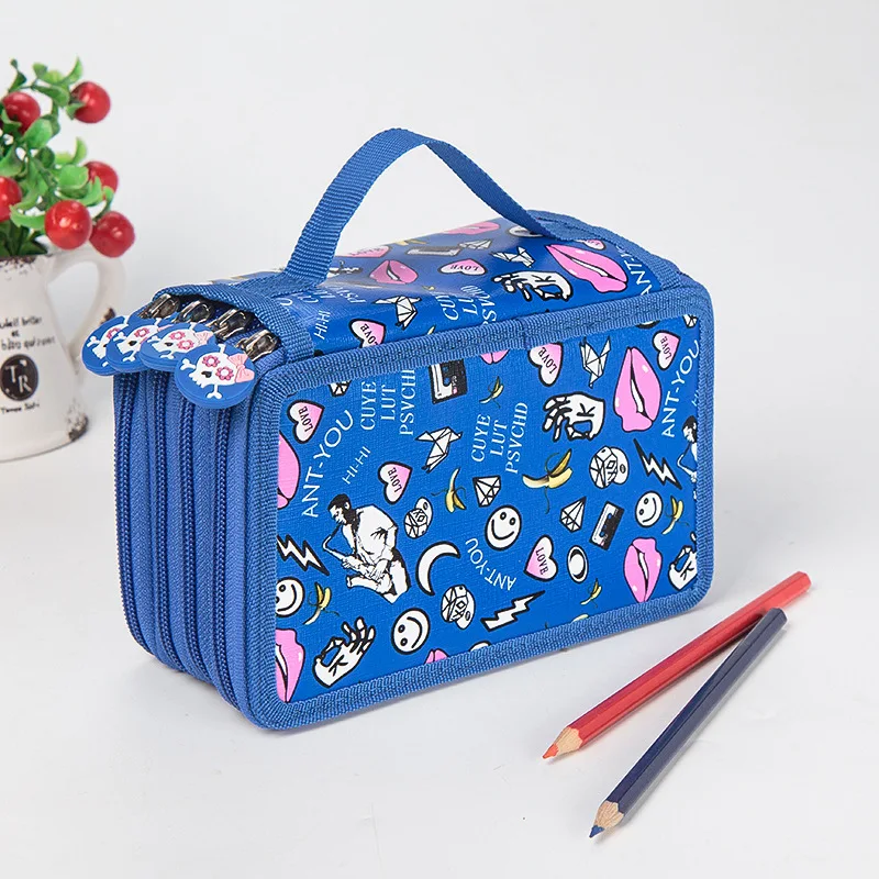 4 Layer 72 Holes Kawaii школьный Карандаш Чехол Большой 36/48/72 Отверстия уголовного для мальчиков и девочек, ручка, большая коробка кейс для хранения картриджей канцелярских принадлежностей Набор Карандаш Чехол - Цвет: 4 Layer 72 Holes