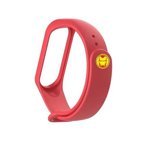 Marvel, мстители, металлическая кнопка для Xiaomi mi, браслет 4, 3, полоса 4, полоса 3, умный браслет, mi Band, силиконовый ремешок, браслет в виде ремня с пряжкой - Цвет: Buckle and Strap