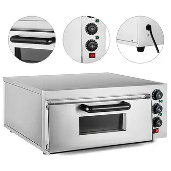 

Kitchen Electric Pizza Oven single Deck CE Commercial Baking Fire Stone Catering