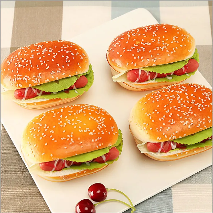 1 шт. искусственный хлеб, гамбургер привлекательный кунжута гамбургер домашние Декорации для вечеринки магнит на холодильник декоративная игрушка