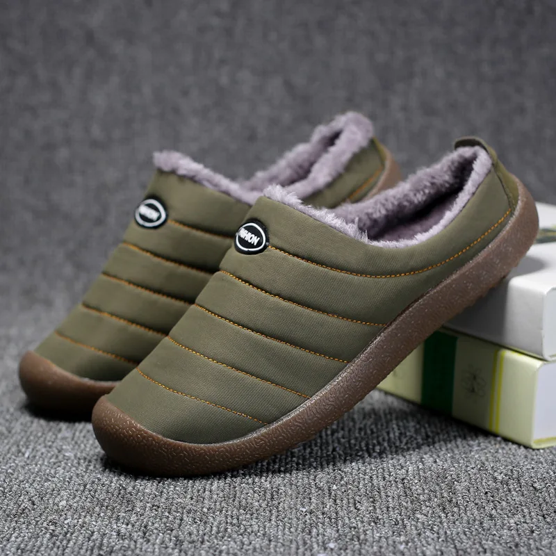 

Large Size 48 Winter New Style Indoor Household Lazy Slipper Cotton Slippers Outdoor Plus Velvet Warmer Feet Cotton-padded Shoes