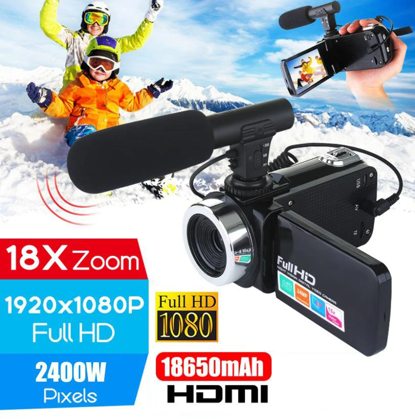 

Studyset 1080P HD Camcorder Video Camera Night Vision 3.0 Inch LCD Touch Screen Camera 18X Digital Zoom Camera with Mic