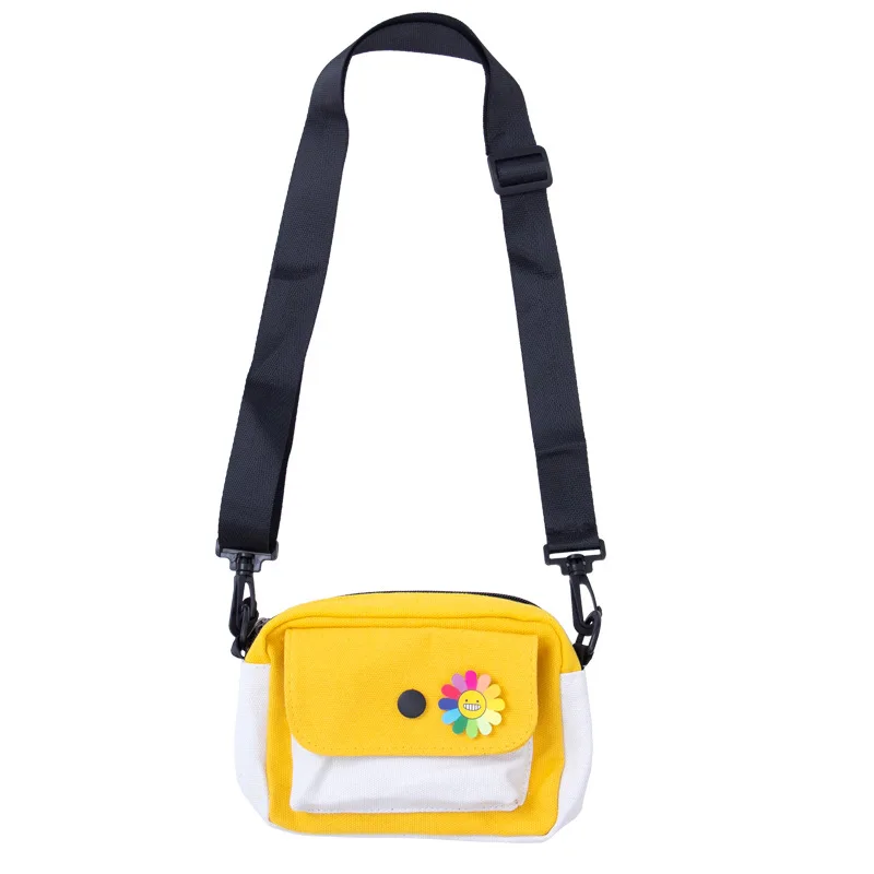 

Mini girls small square bag cute wild Messenger bag student color matching canvas shoulder bag
