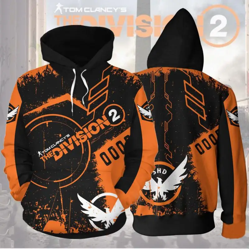 

3D Print Game Tom Clancys The Division2 Hoodie Cosplay Costume Coat Jacket Sweatshirt Men Women Adult Top Halloween Party Prop