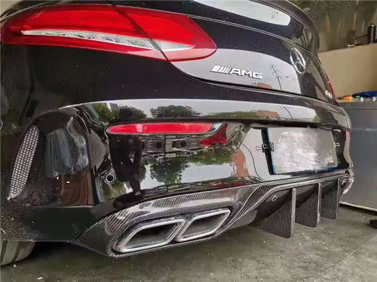 Автомобильный диффузор из углеродного волокна для губ заднего бампера MC style для Benz W205 Coupe C63 C63S COUPE AMG