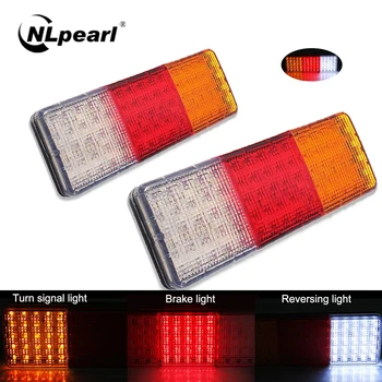 

NLpear 1 Pair 12V 24V Trailers LED Tail Lights for Caravans Boats Atv Trucks Reversing Warning Light Turn Signal Rear Brake Lamp