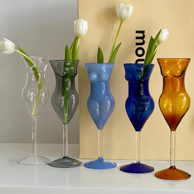 1PC creative flute glass Cordial Women body shape cocktail glass