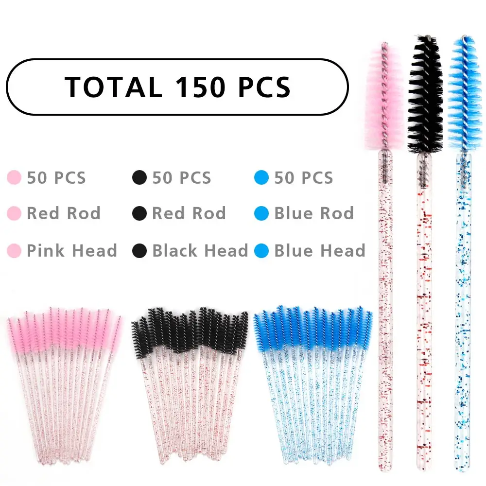 set 3 150 шт одноразовые аппликаторы, кисть для глаз, тушь для ресниц, палочки, косметическая кисть, ресницы, алмазная ручка, макияж, палочки, гребень, кисти, инструмент - Handle Color: set 3