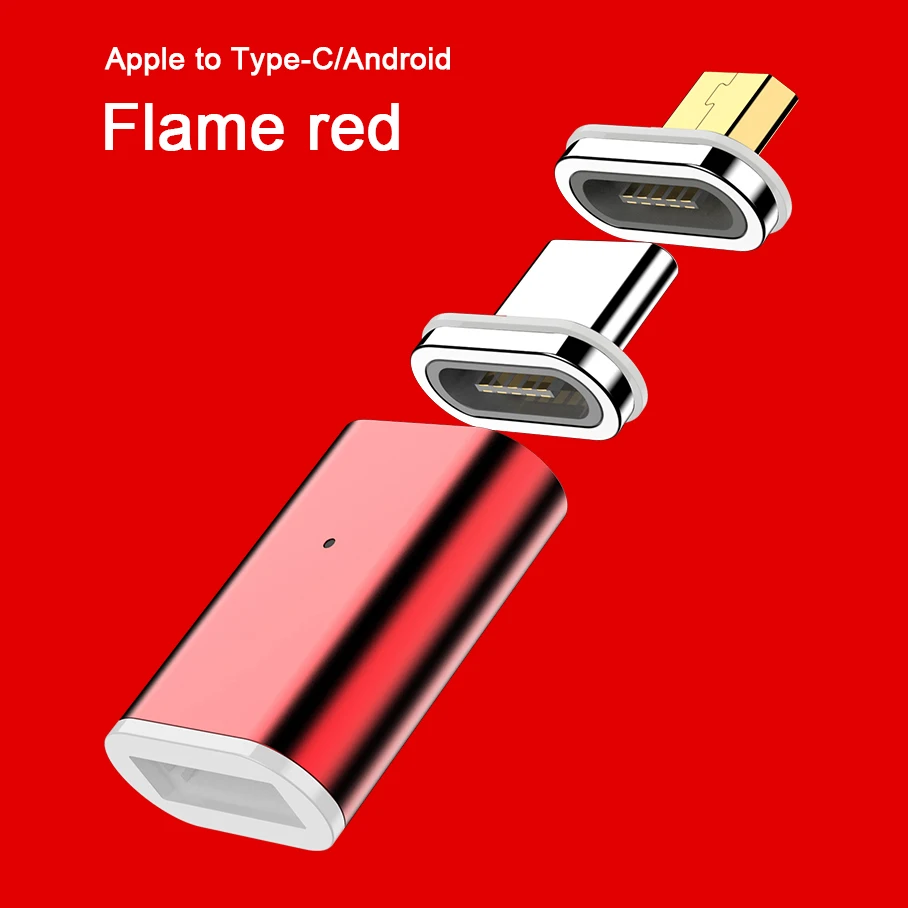 

Magnetic USB C Adapter for iPhone XS X XR 8 7 support QC3.0 8 Pin Micro USB Type C Charge Connector adapter for Huawei Samsung