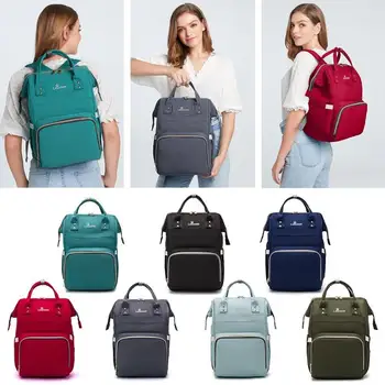 

LEQUEEN Oxford Cloth Diaper Bags Pure Color Multi-function Mummy Backpack Large Capacity Diaper Bags Waterproof Nursing Handbag