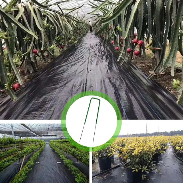 10Db U Alakú Rögzítő Köröm Horganyzott Acél Erős Tartós Kert - Image 3