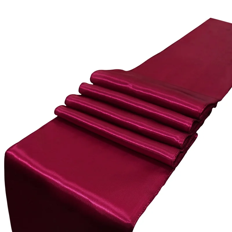 Новые атласные настольные дорожки(1 шт.) 1" x 108"(около 30x275 см), декор для свадебной вечеринки, атласное украшение для свадебного стола - Цвет: burhundy
