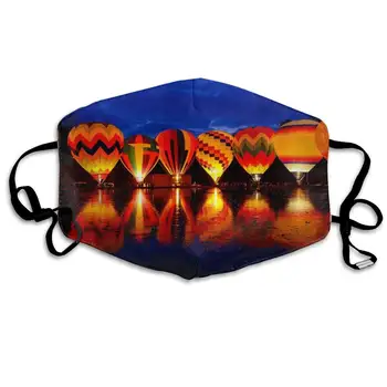 

Mouth Mask for Daily Dress Up, Hot Air Balloons Anti-dust Mouth-Muffle, Washable Reusable Holiday Half Face Masks for Mens and