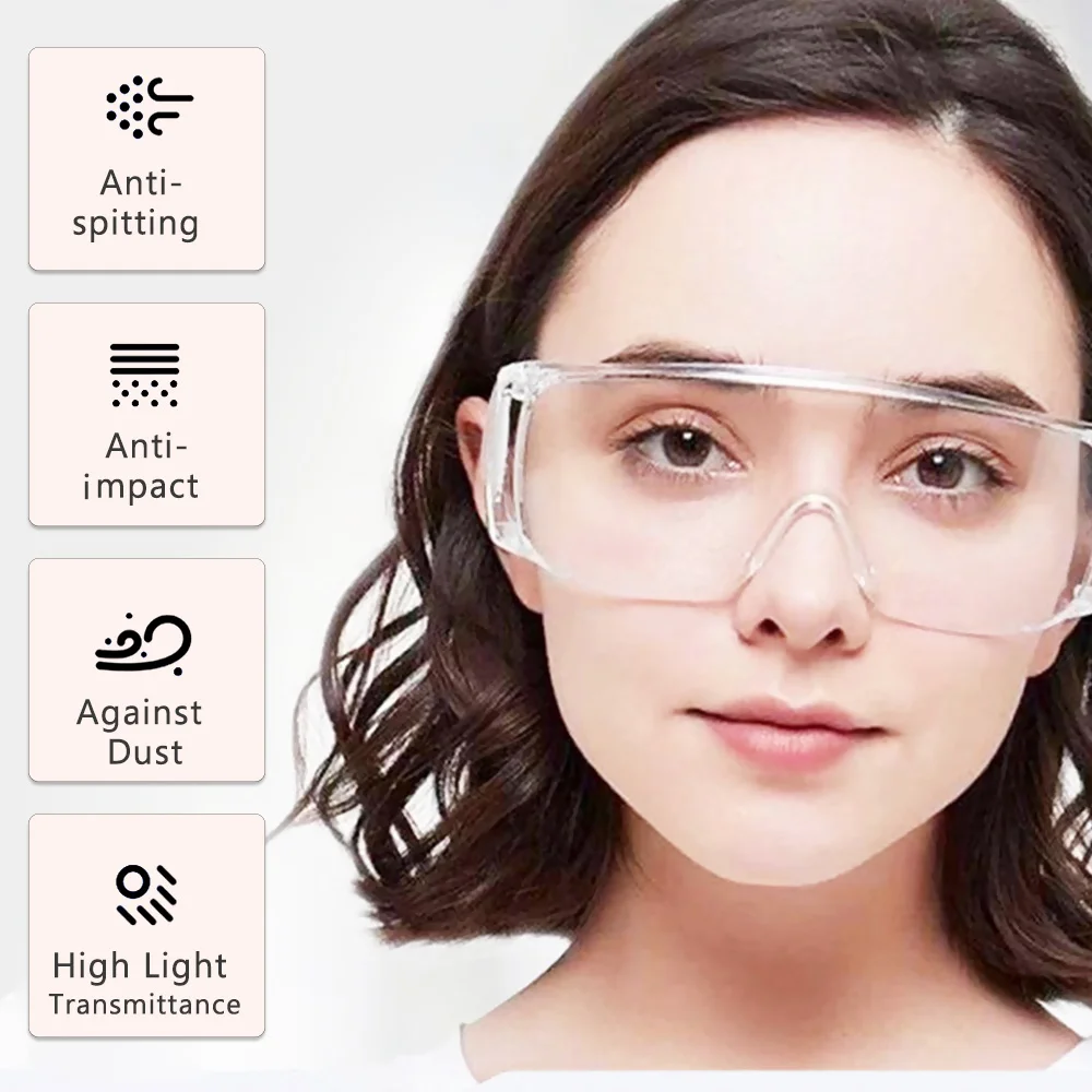 

Goggles Lab Safety Protective Safety Glasses Clear Polycarbonate Visor Anti-Fog High Impact Resistance Suitable for Men / Women
