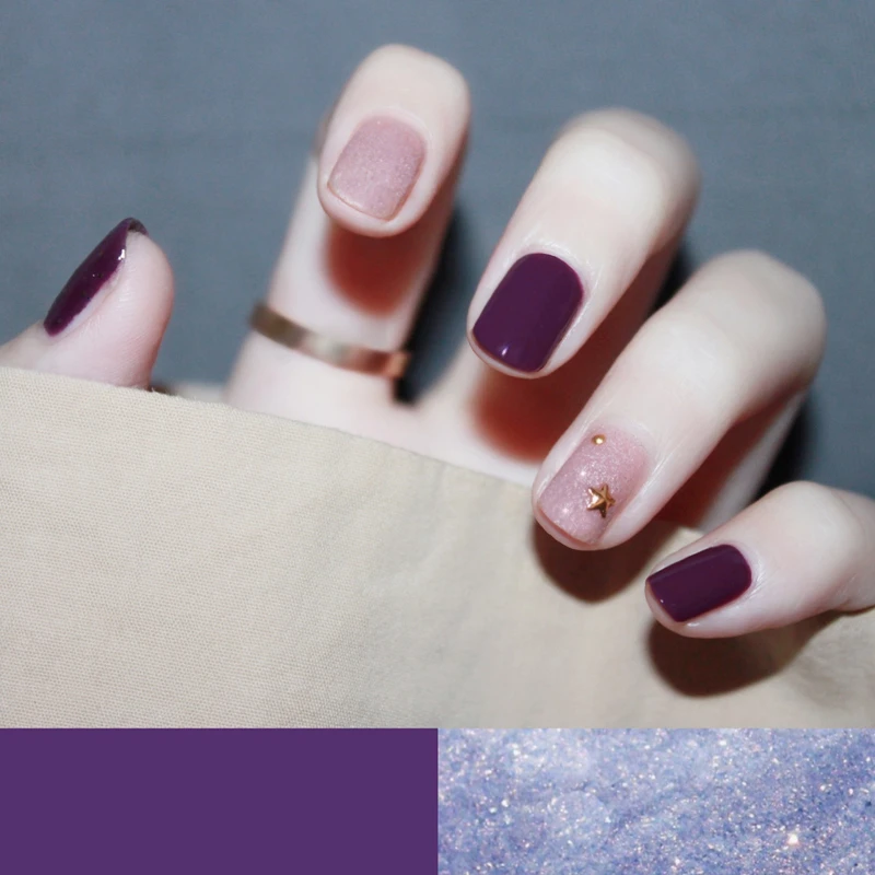 Uñas postizas 3d, bonitas, de color morado y UVA, novia japonesa, 24  unidades|Uñas postizas| - AliExpress