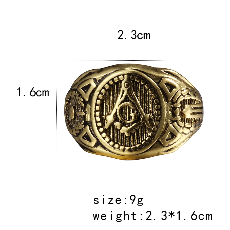 Vintage Charm Masonic Rings For Men Women, finger ring