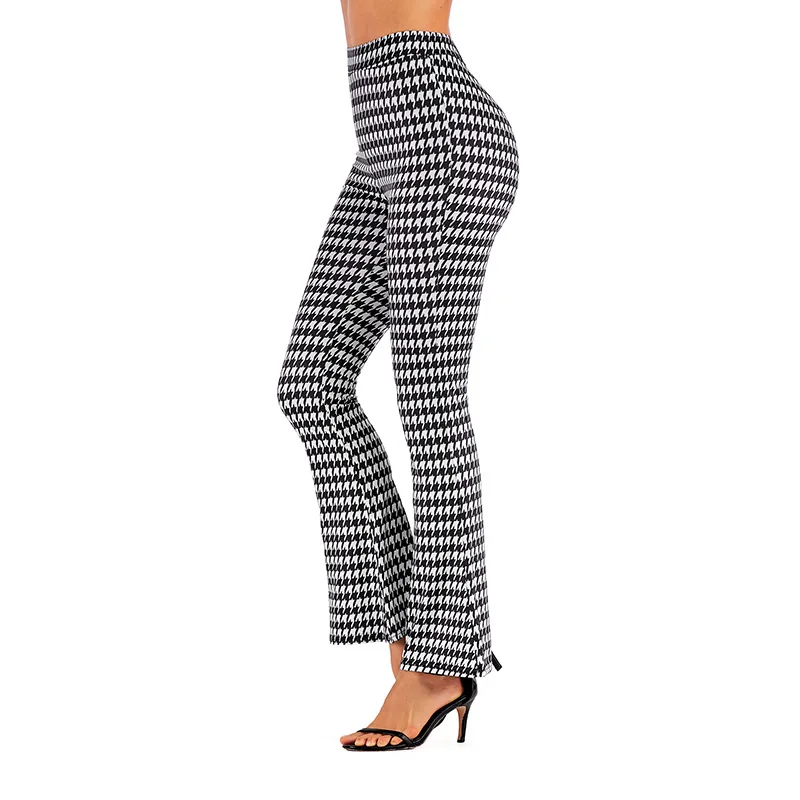 Высокое качество женские штаны с леопардовым принтом высокой талией Slim Fit Брюки