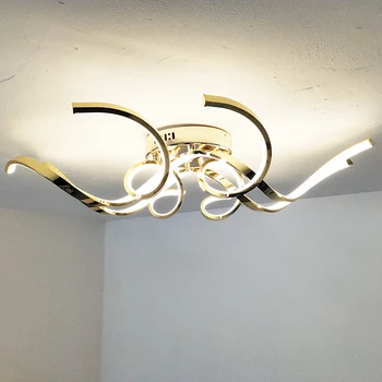 

modern ceiling led ceiling light for living room bedroom Kitchen Aluminum lamp body Golden chrome plating Indoor lighting Fixtur
