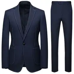 Мужской двухсекционный костюм Naby синий черный плюс размер 4XL деловые повседневные Свадебные вечерние костюмы для мужчин Trajes de Hombre