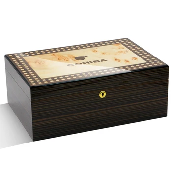 

Postage Gao Xi Ba COHIBA cedar cigar box humidor cedar ebony wood grain snow plus humidor