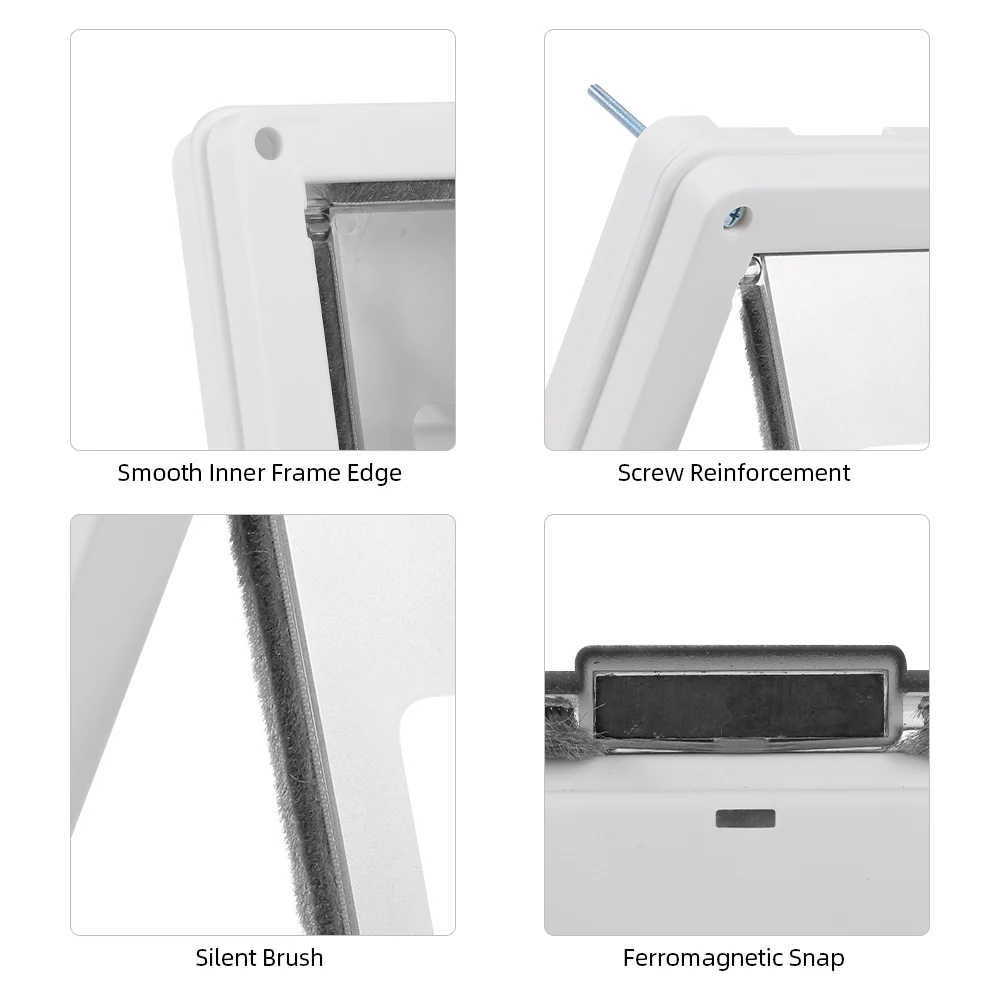 Ферромагнитная стенная входная дверь для питомца кошки, откидная дверь для средних собак, безопасная автоматически закрывающаяся дверь для питомца собаки для кошек, ворот для собаки