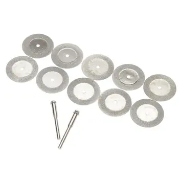 

10pcs 16mm Diamond Cut Off Disc Wheel Rotary Cutting Tools With Two Mandrel Arbors