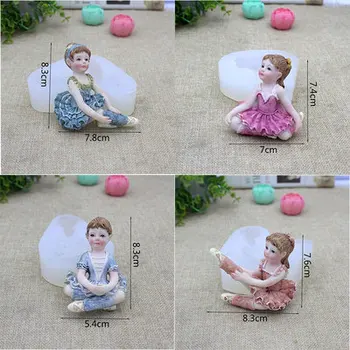 

PRZY Silicone Mold Ballet Girl Fondant Cake Silicone Mold Ballet Model Chocolate Baking Mold Clay Resin Moulds Silicone Rubber