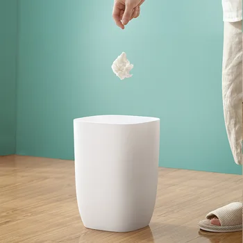 

Simple North European Trash Bin Multifunction Home Storage Bucket Kitchen Dustbin Laundry Basket Durable Bathroom Plastic Can