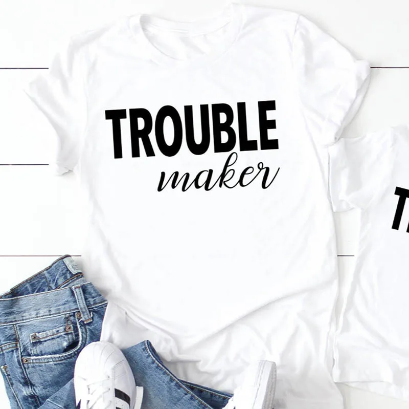 Для папы и сына, футболки Trouble Fathers Day Gift», «Папа и сын», лучшая команда рубашки подарок для отца, матери, дочери и сына - Color: P2344A