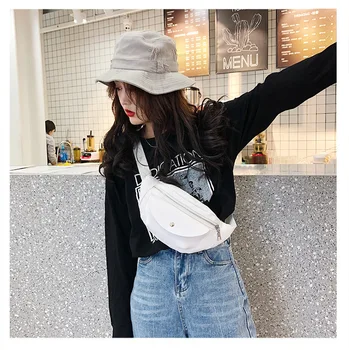 

Retro Simple Pu Zip Chest Bag Women Mini Messenger Bag Girls Casual Shoulder Bags Female Small Waist Bag