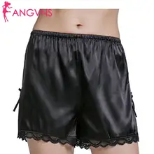 Женские повседневные однотонные шелковые атласные шорты весна/Лето пижамы низ средняя талия Пижама стандартная свободная